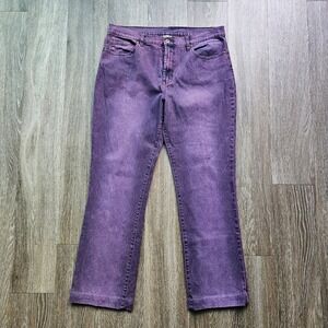 DG2 Diane Gilman Womens Jeans Size 14 Purple Denim Pants Comfort Stretch